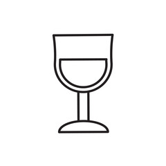 Wine glass line icon vector