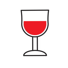 Wine glass icon vector
