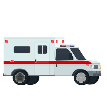Ambulance car. Transport, vector illustration