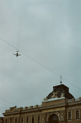 plane over the city