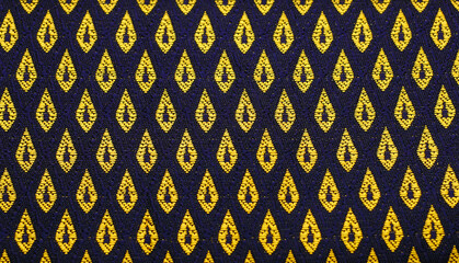 Decorative pattern of fabric in the Thai traditional style on the fabric.
