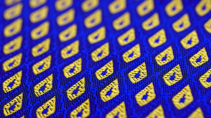Decorative pattern of fabric in the Thai traditional style on the fabric.