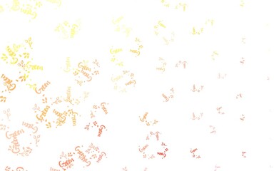 Light Orange vector natural backdrop with leaves, branches.