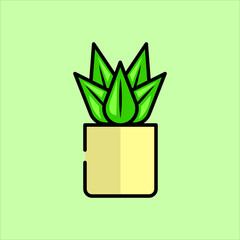 Flat design aglonema plant mini pots collection