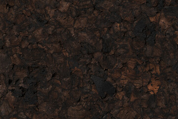 Texture of dark cork with oil finish