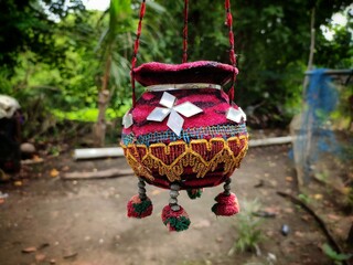 Janmashtami traditional pot with traditional design