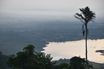 Morning view on the high mountains of southern Thailand