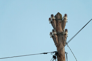 old electric pole in operation