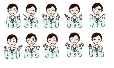 Woman white coat health care worker, doctor, scientist