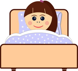 Little girl sleepeng in her bed 