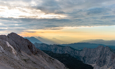 A beautiful sunrise in the mountains