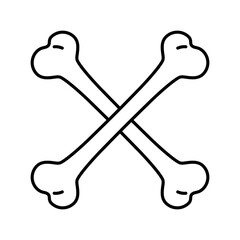 crossbones icon vector Halloween logo skull pirate symbol dog bone ghost head cartoon character doodle illustration design