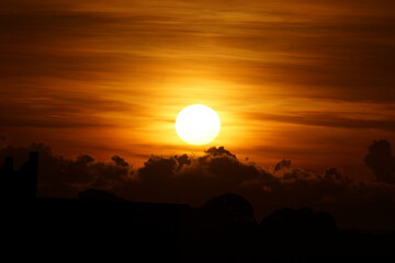 Majestic Sunrise with orange sky