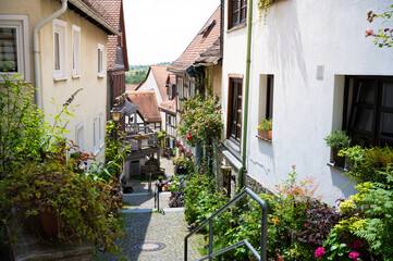Fototapeta na wymiar view through the historical streets of kronberg im taunus