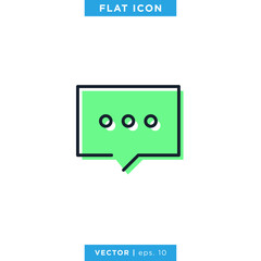 Speech bubble icon vector design template.
