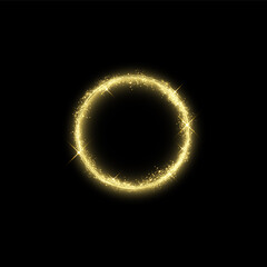 Magic gold circle light effect. Illustration isolated on background. Graphic concept for your design