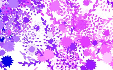Fototapeta na wymiar Light Purple, Pink vector doodle background with flowers, roses.