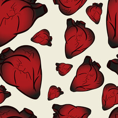 Red heart looks like natural
the pattern