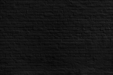 Fototapeta na wymiar The background of the old black brick wall for design interior and various scenes or as a background for video interviews.