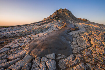 Active mud volcanoes in Gobustan desert, Azerbaijan