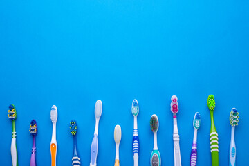 Toothbrush isolated in blue background.