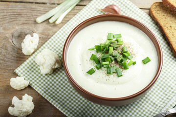 vegetable cream soup in a plate