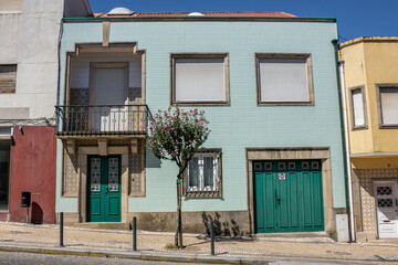 Portugal Apartment Architecture in Braga, Turquoise Tile