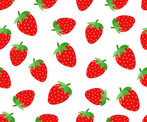 Strawberry Patterns, Red strawberry, Strawberry Backgrounds,  Vector Illustration. Seamless pattern of fresh strawberry background.