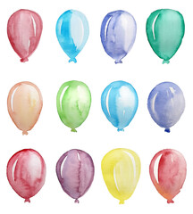 set of colorful balloons