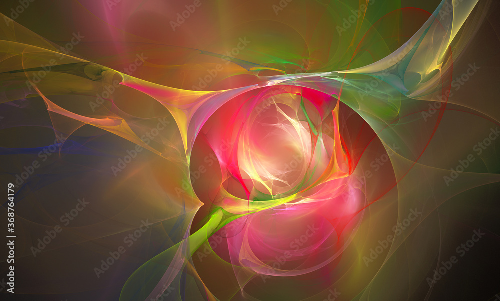 Fototapete colorful abstract fractal background with lines and color spots