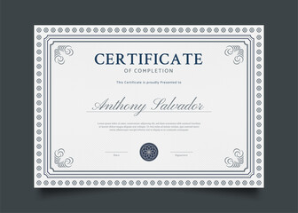 Classic Certificate Template Design with Abstract Ornaments
