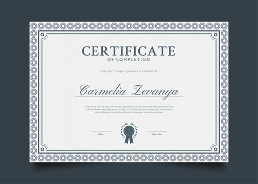 Certificate Template with Vintage Style and Abstract Ornaments
