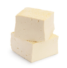 tofu cheese isolated on white background with clipping path and full depth of field,
