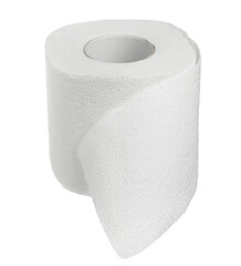 Roll of toilet paper or tissue isolated on white background with clipping path and full depth of field.