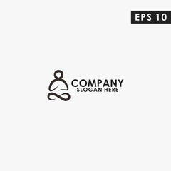 Monk Buddhist Logo Design Vector Template. Modern Design. Vector Illustration