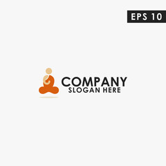 Monk Buddhist Logo Design Vector Template. Modern Design. Vector Illustration
