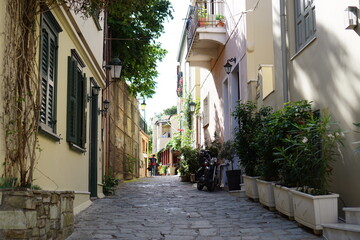 view of the street in Athens, Greece, Europe 