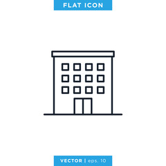 Building Icon Vector Design Template. Editable Stroke.