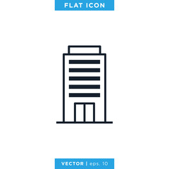 Building Icon Vector Design Template. Editable Stroke.