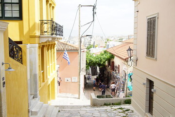 Fototapeta premium view of the street in Athens, Greece, Europe 
