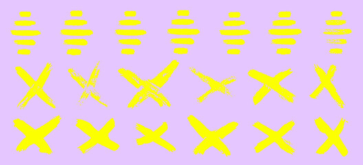 Grunge design elements set. Grunge shapes collection for patterns or backdrops. Grungy splatter. Paint stains. Quirky scribbles. Grungy ink spots and drops.