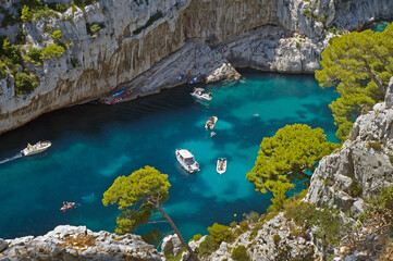 Water recreation in the Calanques National Park in the departmen