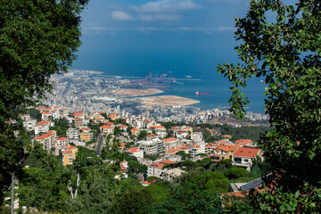 looking down on the city of Beirut from a hillside