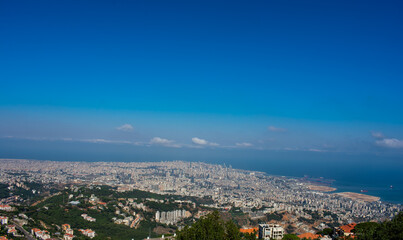 looking down on the city of Beirut from a hillside