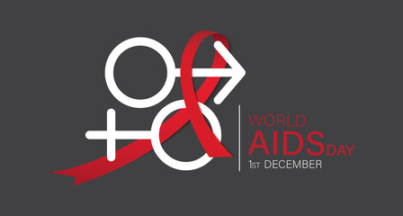 world aids day vector illustration.