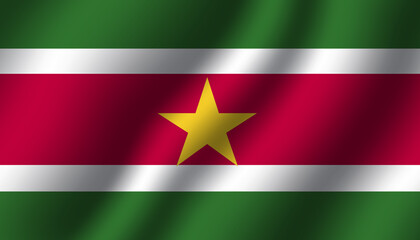 Obraz premium suriname national wavy flag vector illustration