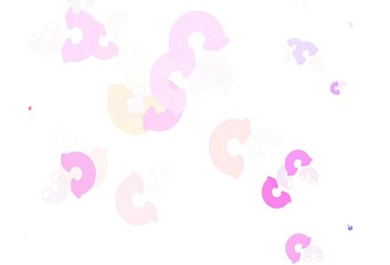 Light Pink, Yellow vector template with rainbow signs.