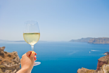 glass of champagne in hand