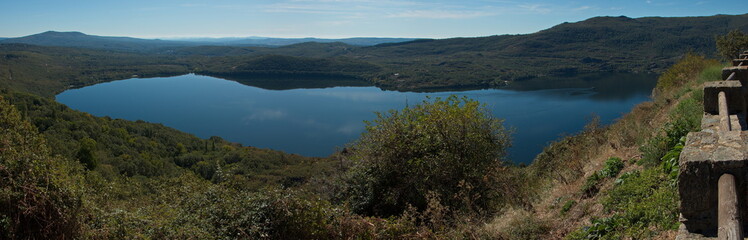 Panoramic view of Lago de Sanabria near Galende,Zamora,Castile and León,Spain,Europe
