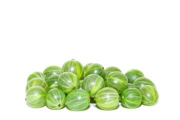 Gooseberries on a white background